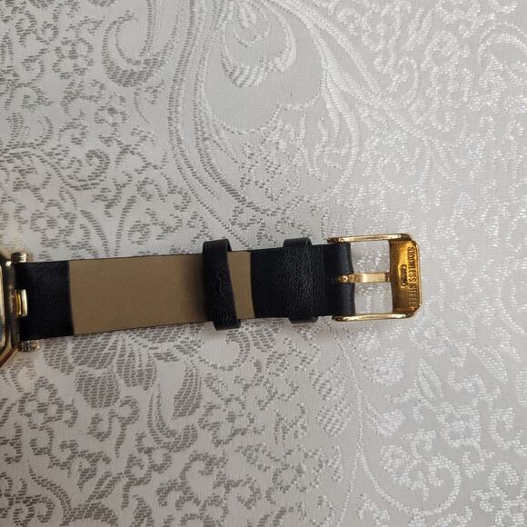 Isaac Mizrahi Live! watch women's‎ sparkly gold tone black faux leather working - Picture 8 of 10